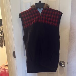 Woolrich Red and Black Plaid Vest
